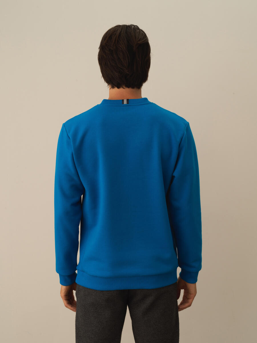 Cotton Regular Fit Gauffre Printed Sweatshirt - 3