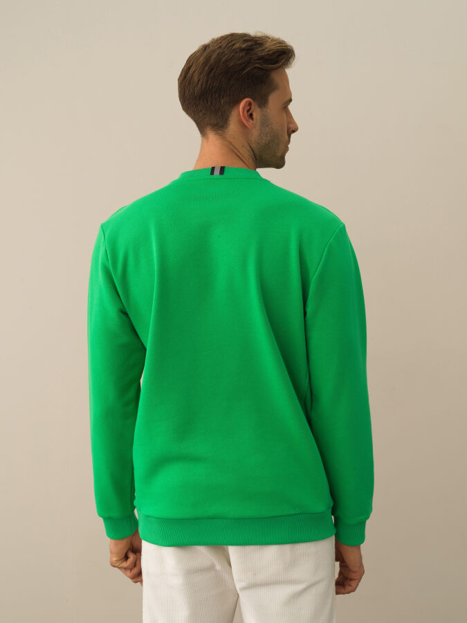 Cotton Regular Fit Gauffre Printed Sweatshirt - Xint