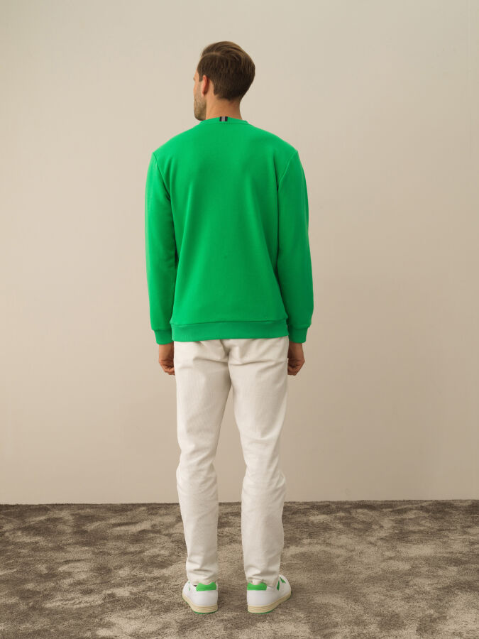 Cotton Regular Fit Gauffre Printed Sweatshirt - Xint