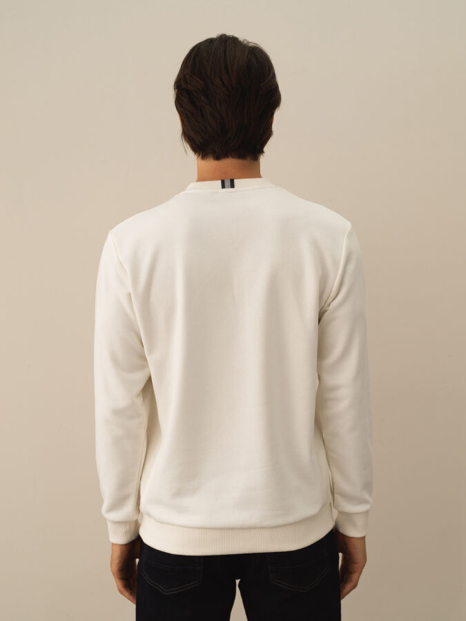 Cotton Regular Fit Gauffre Printed Sweatshirt - Xint