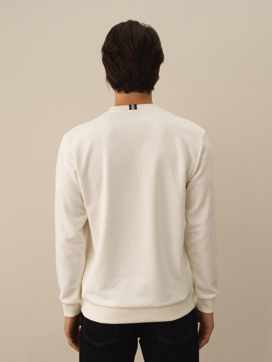 Cotton Regular Fit Gauffre Printed Sweatshirt - 3