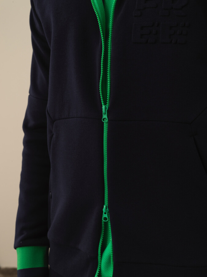 Cotton Regular Fit Hooded Sweat Jacket - Xint