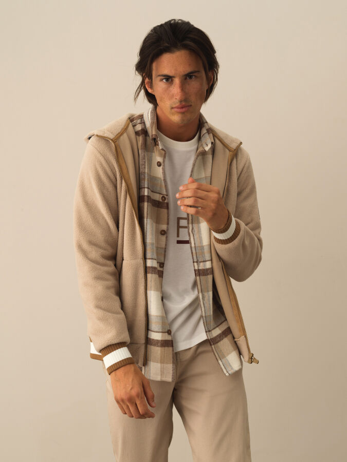 Cotton Regular Fit Hooded Sweat Jacket - Xint