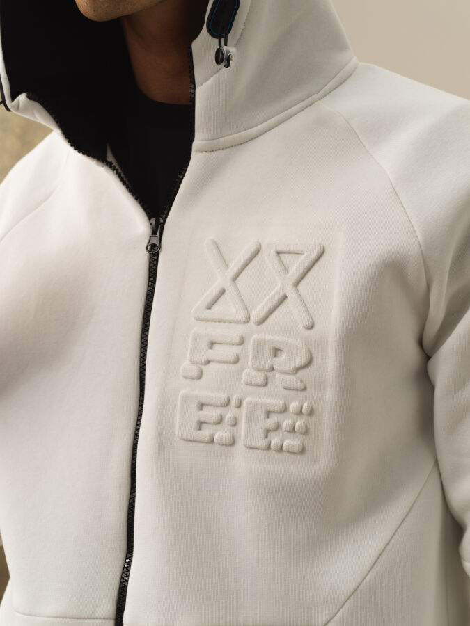 Cotton Regular Fit Hooded Sweat Jacket - Xint