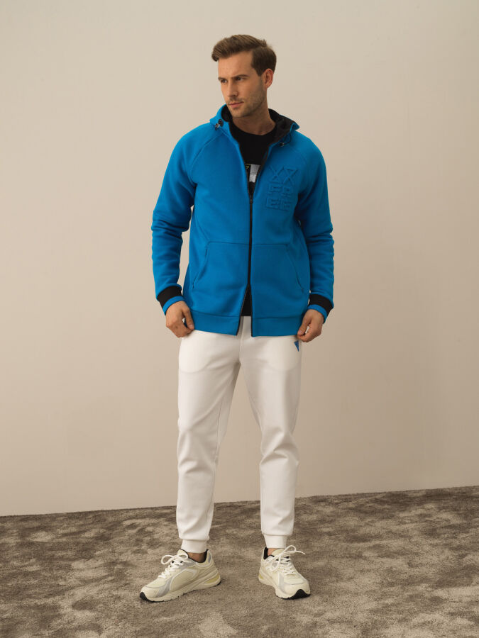 Cotton Regular Fit Hooded Sweat Jacket - Xint