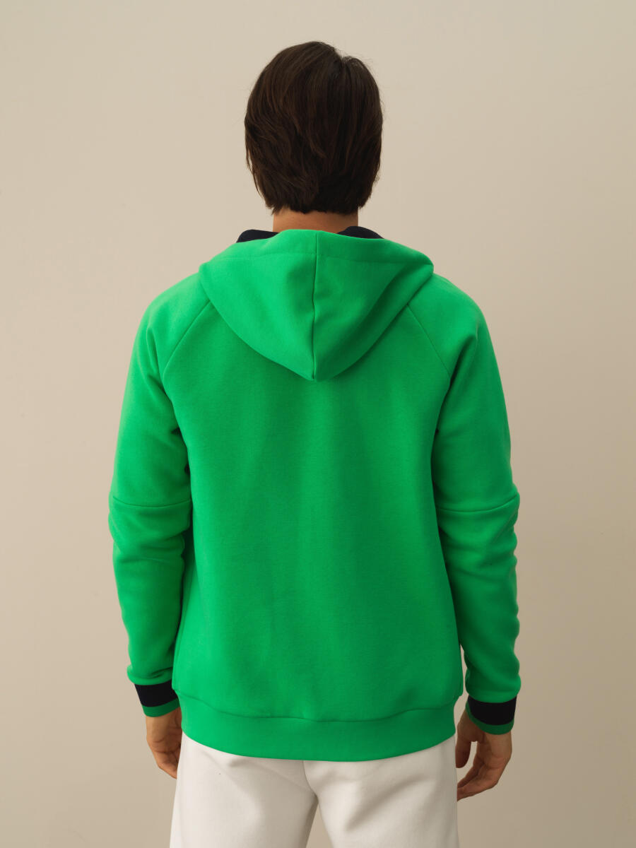 Cotton Regular Fit Hooded Sweat Jacket - 4