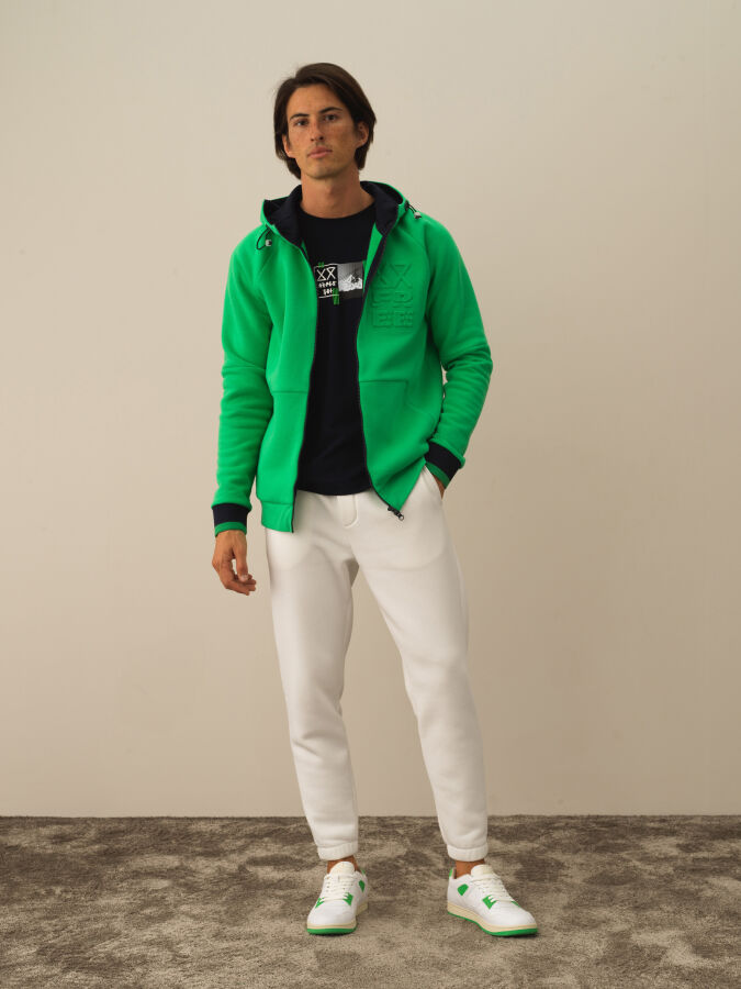 Cotton Regular Fit Hooded Sweat Jacket - Xint