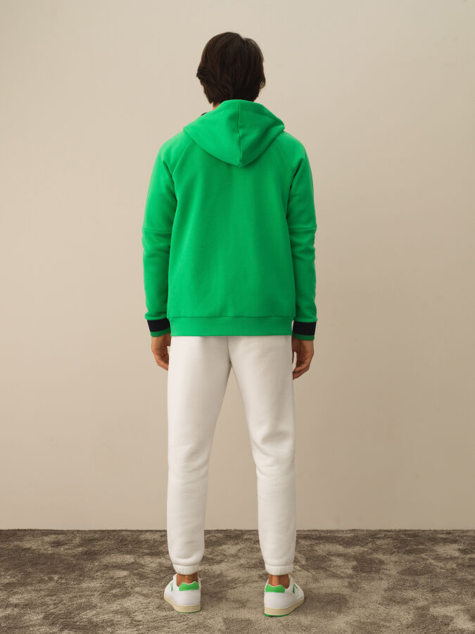 Cotton Regular Fit Hooded Sweat Jacket - Xint