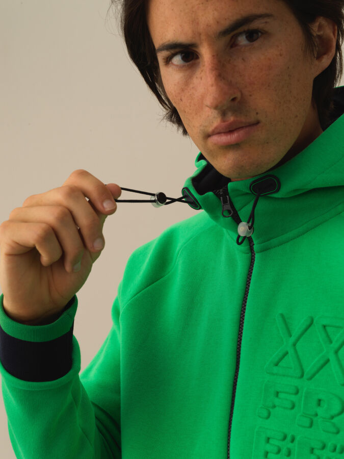 Cotton Regular Fit Hooded Sweat Jacket - Xint