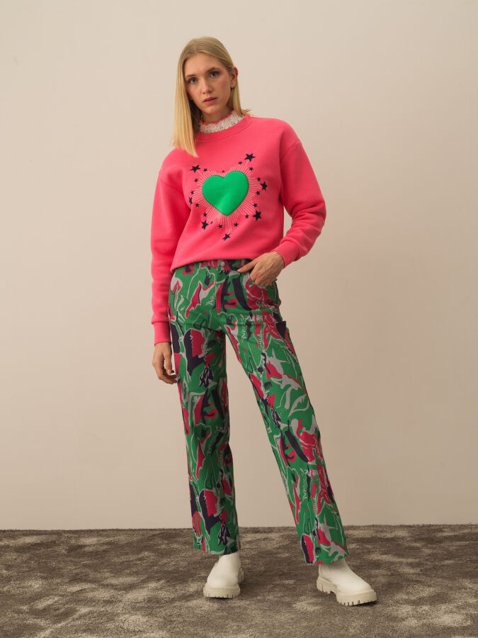 Cotton Regular Fit Panel Printed Pants - Xint