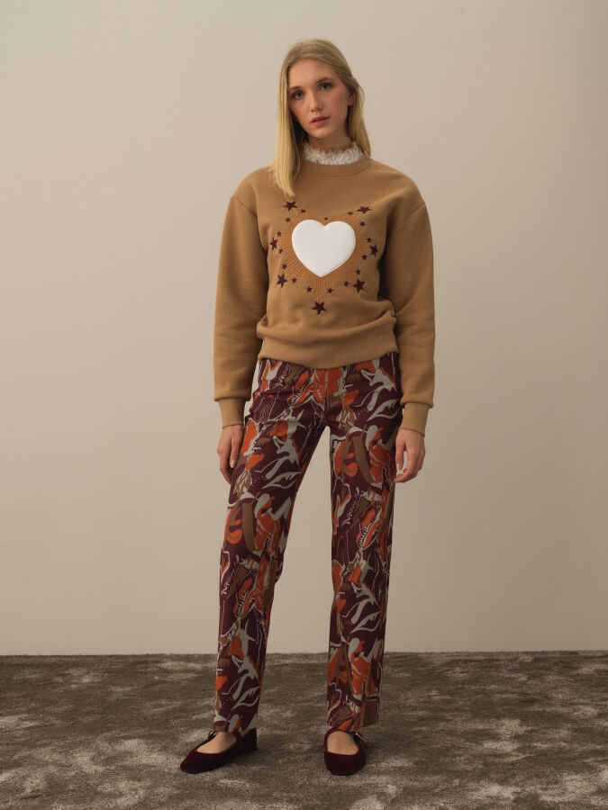 Cotton Regular Fit Panel Printed Pants - Xint