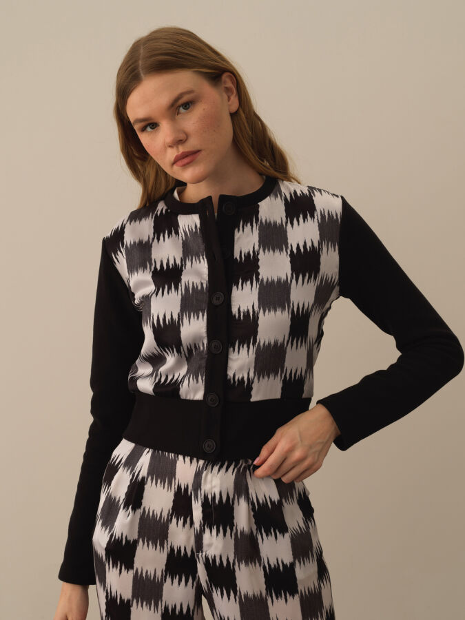 Cotton Regular Fit Patterned Cardigan - Xint