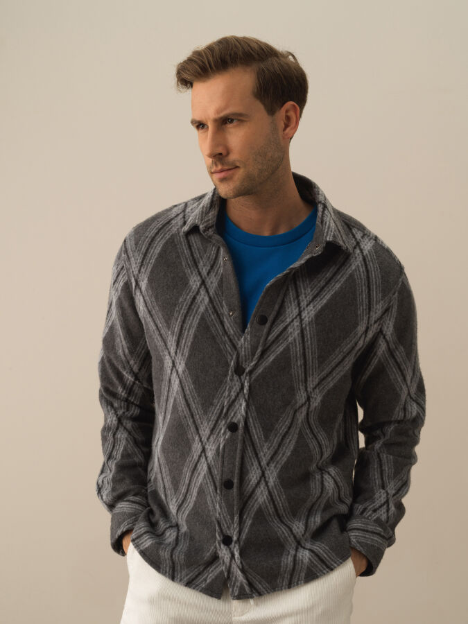 Cotton Regular Fit Patterned Shirt - Xint