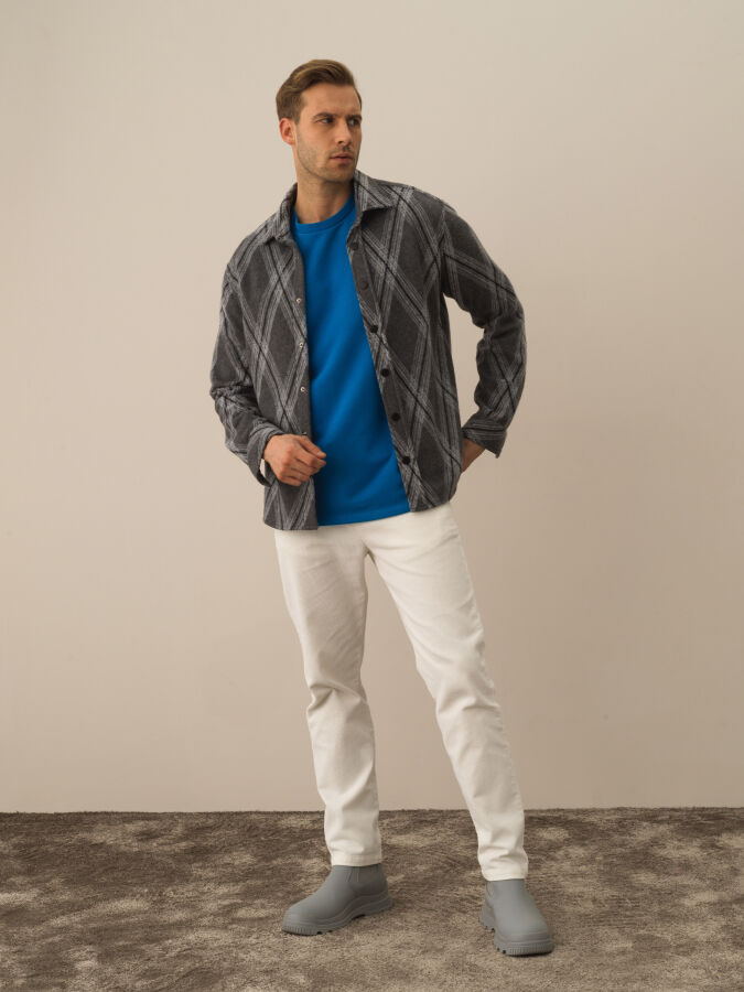 Cotton Regular Fit Patterned Shirt - Xint