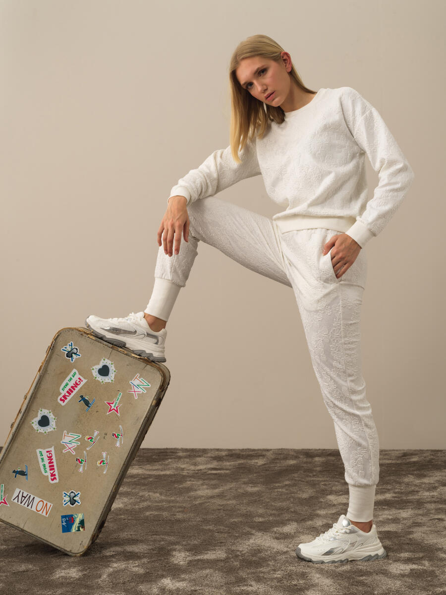 Cotton Regular Fit Patterned Sweat Pants - 3