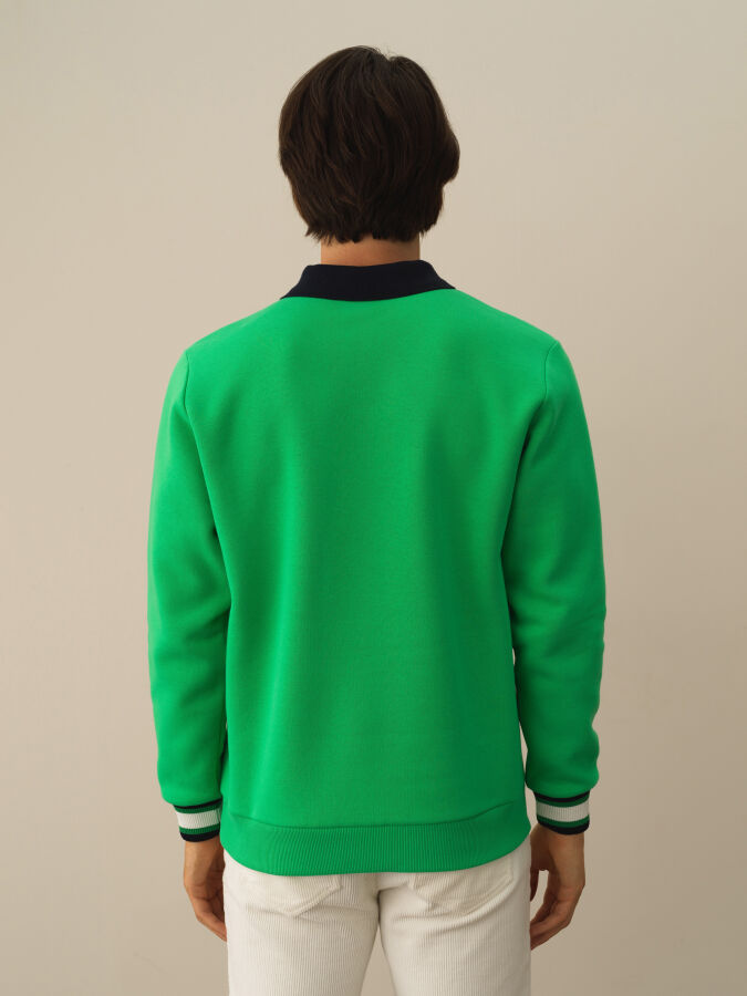 Cotton Regular Fit Striped Detail Sweatshirt - Xint