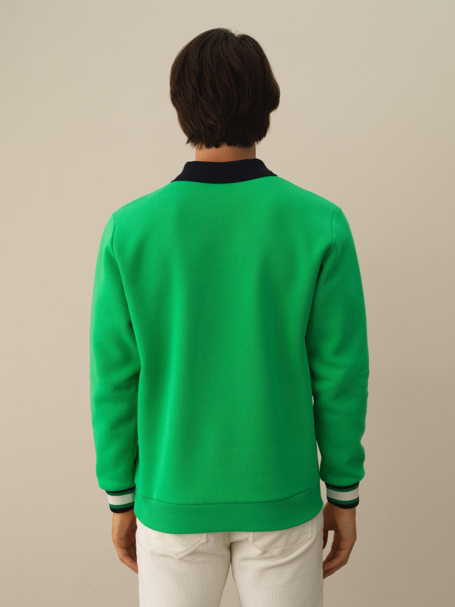 Cotton Regular Fit Striped Detail Sweatshirt - 5