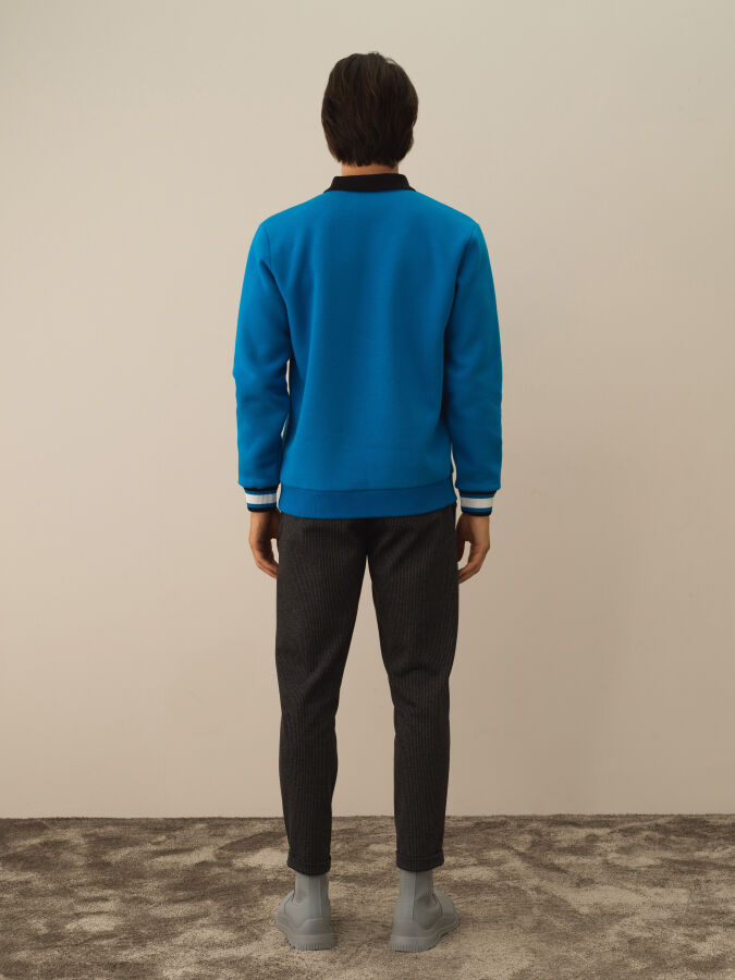 Cotton Regular Fit Striped Detail Sweatshirt - Xint