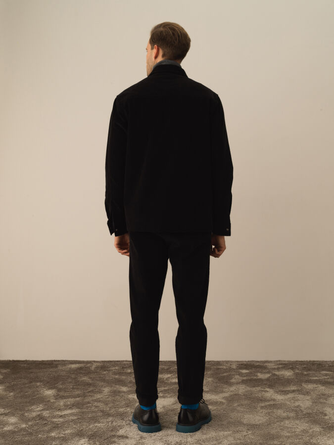 Cotton Regular Fit Velvet Shirt Jacket - Xint