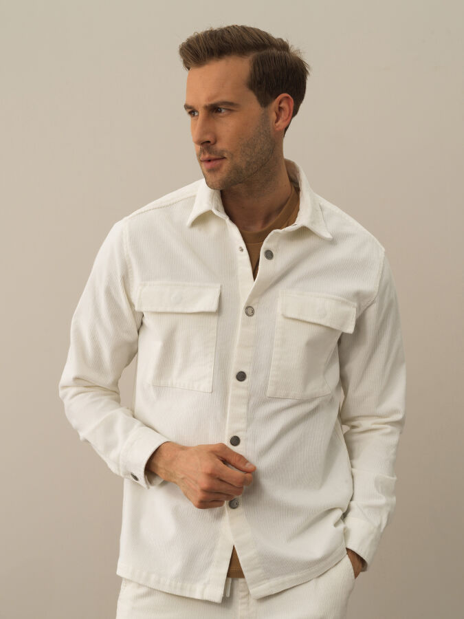 Cotton Regular Fit Velvet Shirt Jacket - Xint