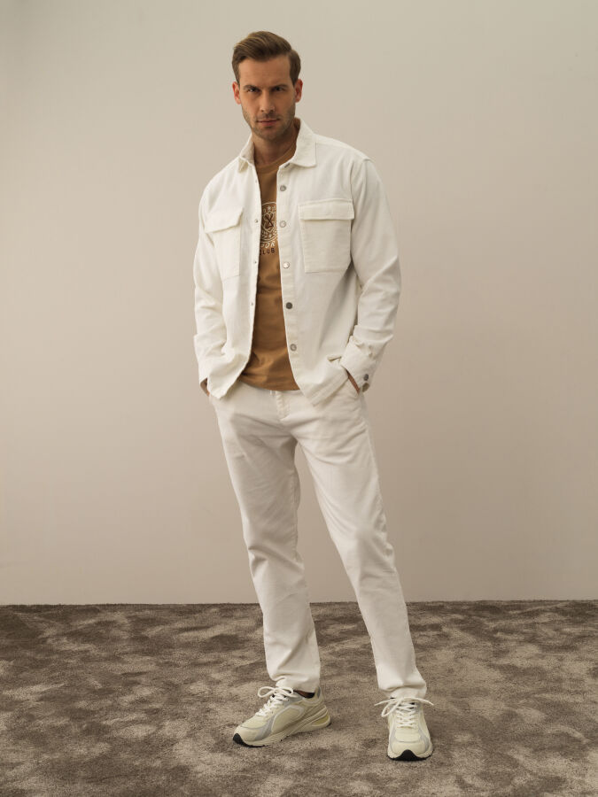 Cotton Regular Fit Velvet Shirt Jacket - Xint