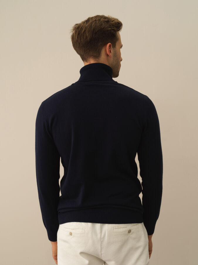 Cotton Turtleneck Regular Fit Basic Sweater - Xint