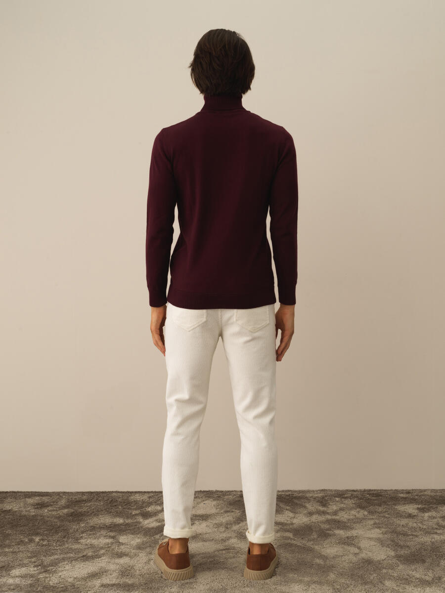 Cotton Turtleneck Regular Fit Basic Sweater - 4
