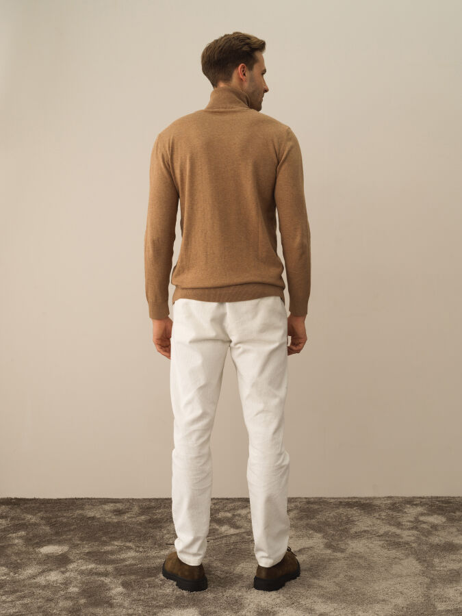 Cotton Turtleneck Regular Fit Basic Sweater - Xint