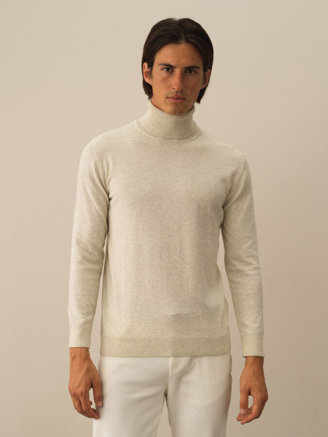 Cotton Turtleneck Regular Fit Basic Sweater - Xint