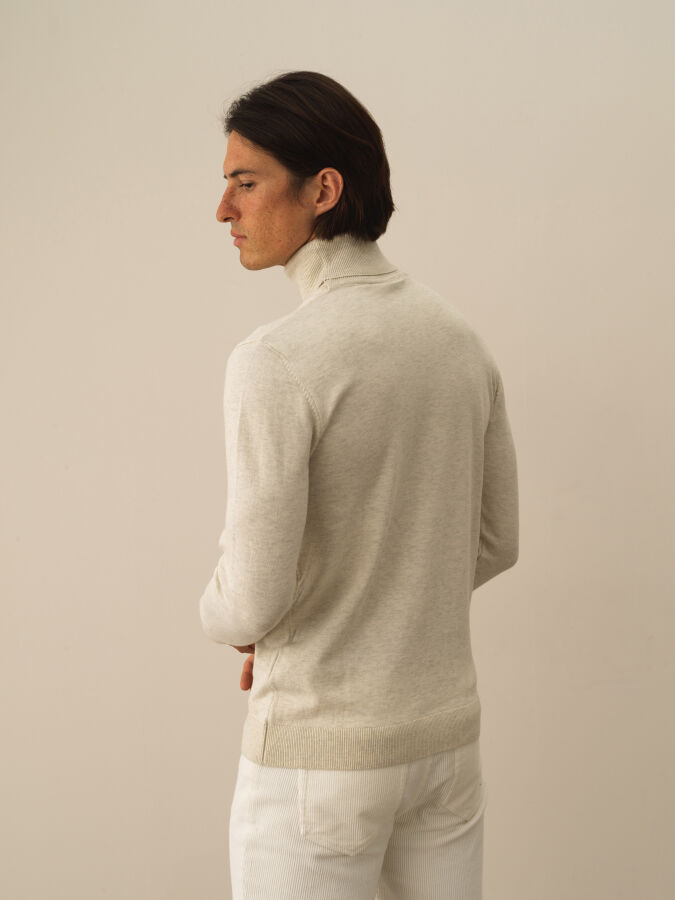 Cotton Turtleneck Regular Fit Basic Sweater - 3