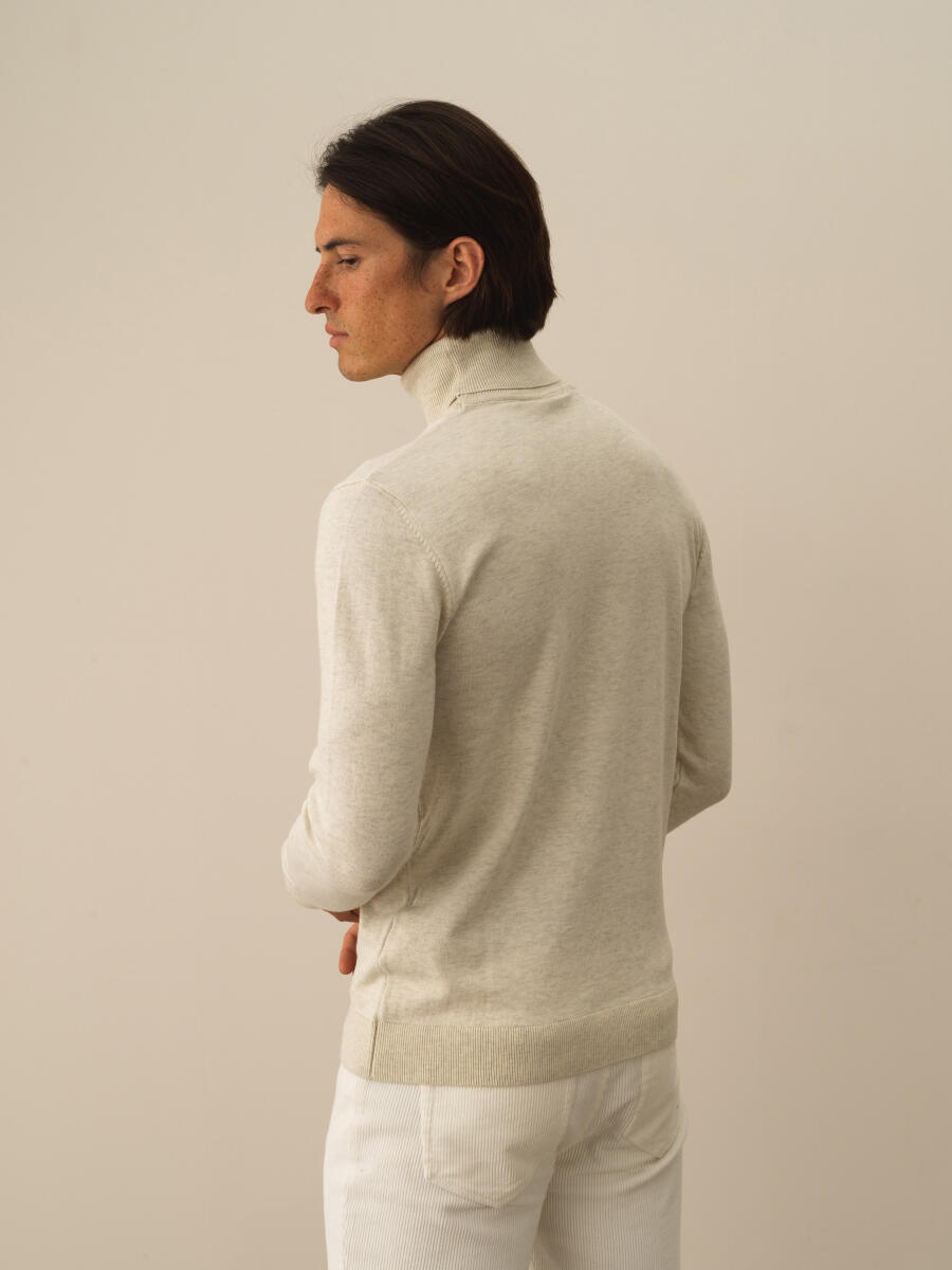 Cotton Turtleneck Regular Fit Basic Sweater - 3