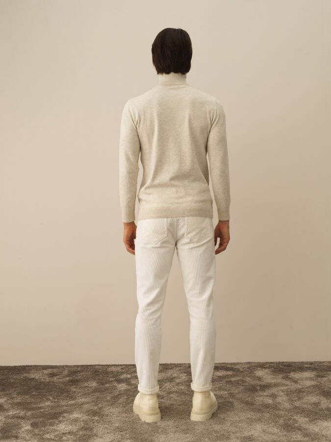 Cotton Turtleneck Regular Fit Basic Sweater - 4
