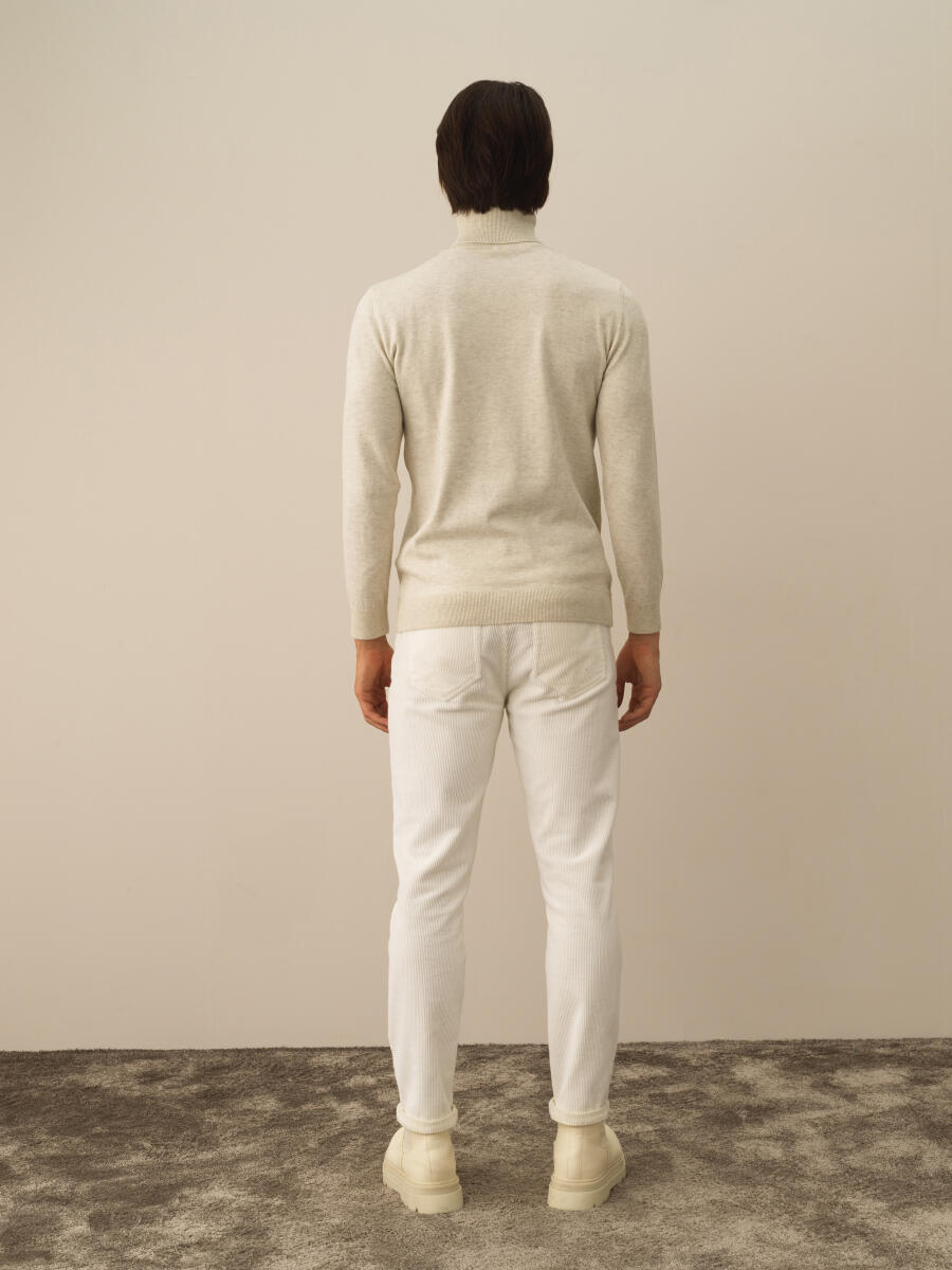 Cotton Turtleneck Regular Fit Basic Sweater - 4