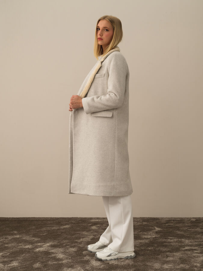Cotton Wool Blend Oversized Coat - Xint