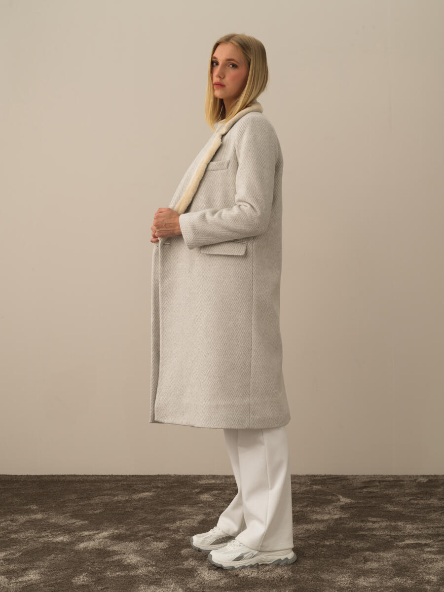 Cotton Wool Blend Oversized Coat - 3