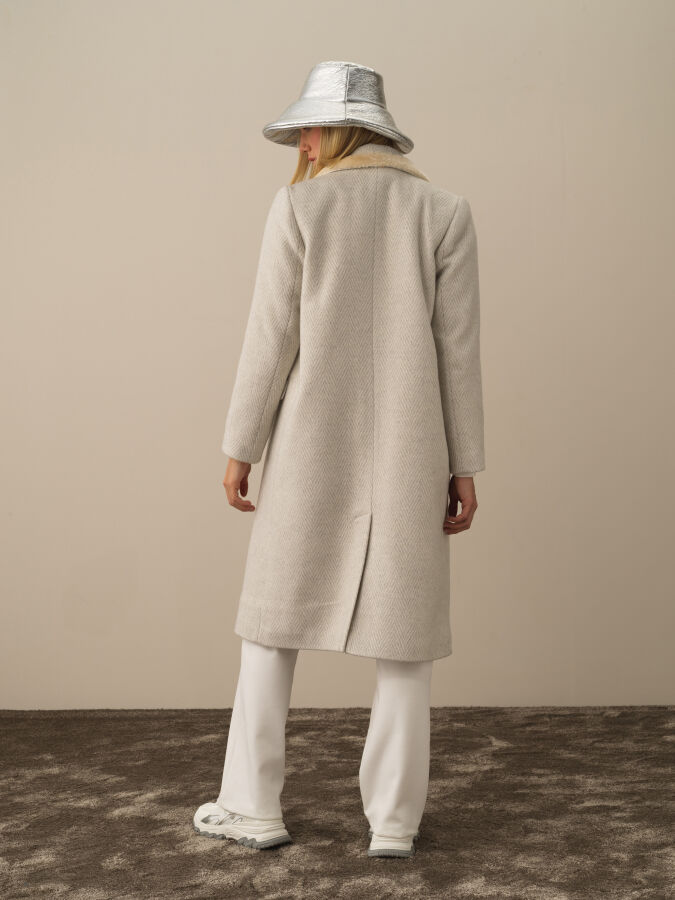 Cotton Wool Blend Oversized Coat - Xint