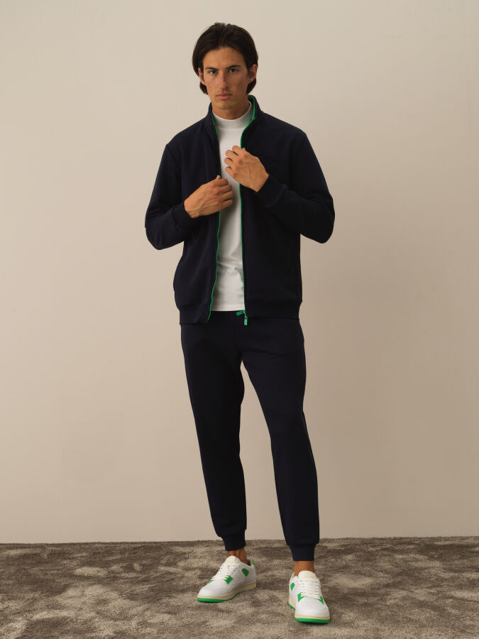 Cotton Zip-Up Regular Fit Sweat Jacket - Xint