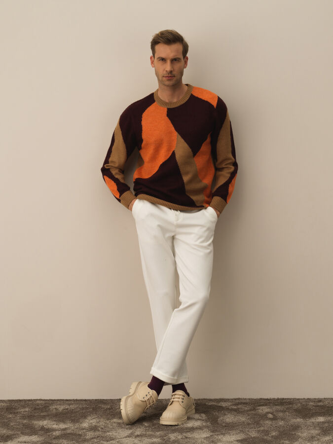 Crew Neck Regular Fit Sweater - Xint