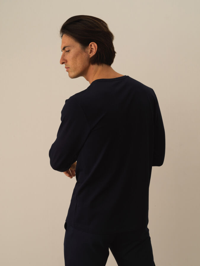 Crew Neck Slim Fit Modal Basic T-Shirt - Xint