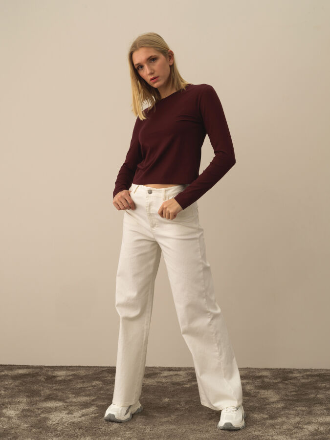 Crew Neck Slim Fit Modal Basic T-Shirt - Xint