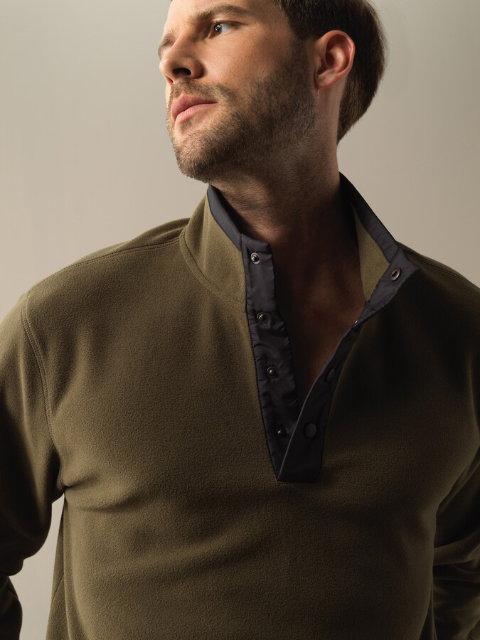 Haki Formunu Koruyan Regular Fit Polar Sweatshirt - Xint