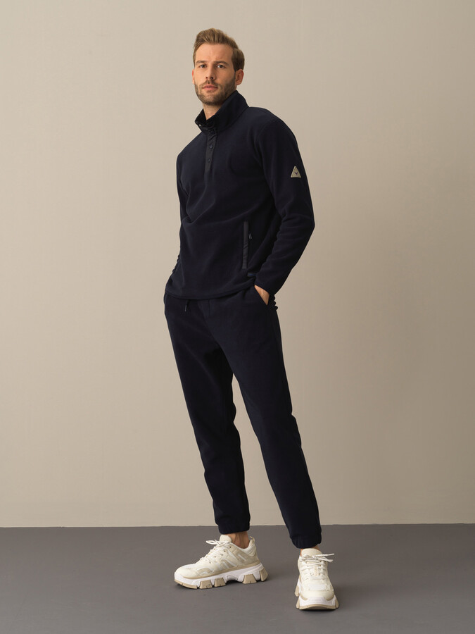 Lacivert Formunu Koruyan Regular Fit Polar Sweatshirt - Xint