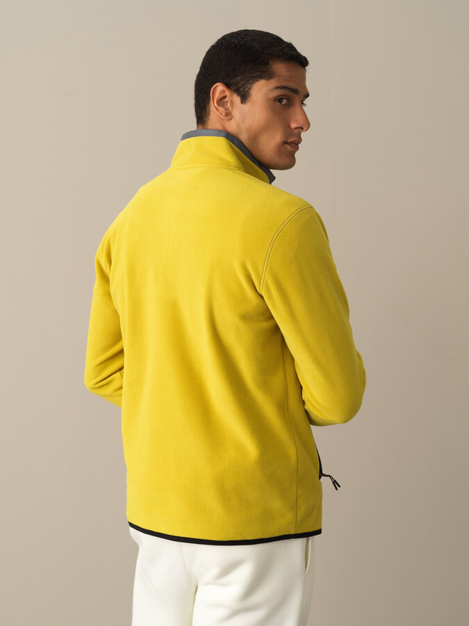Sarı Formunu Koruyan Regular Fit Polar Sweatshirt - Xint