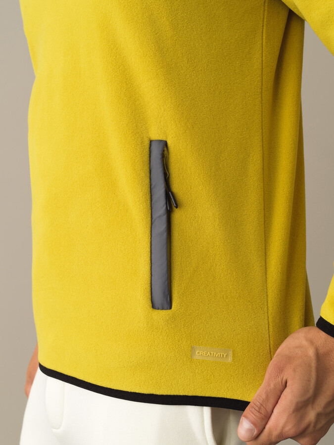 Sarı Formunu Koruyan Regular Fit Polar Sweatshirt - Xint