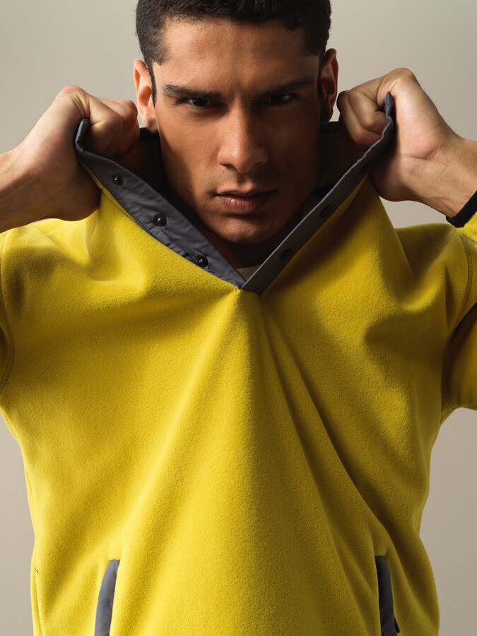 Sarı Formunu Koruyan Regular Fit Polar Sweatshirt - Xint