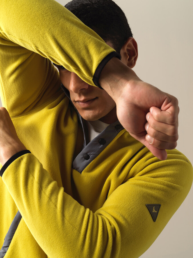 Sarı Formunu Koruyan Regular Fit Polar Sweatshirt - Xint