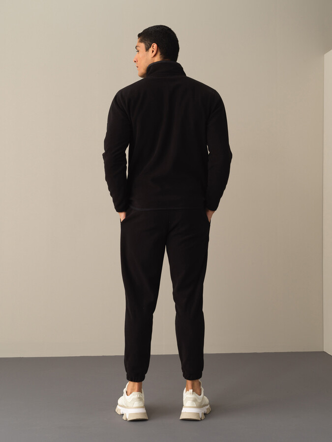 Siyah Formunu Koruyan Regular Fit Polar Sweatshirt - Xint