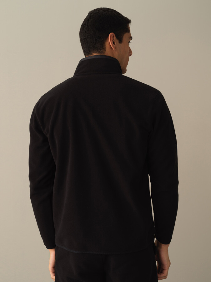 Siyah Formunu Koruyan Regular Fit Polar Sweatshirt - Xint