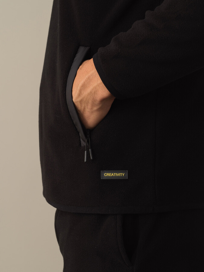 Siyah Formunu Koruyan Regular Fit Polar Sweatshirt - Xint