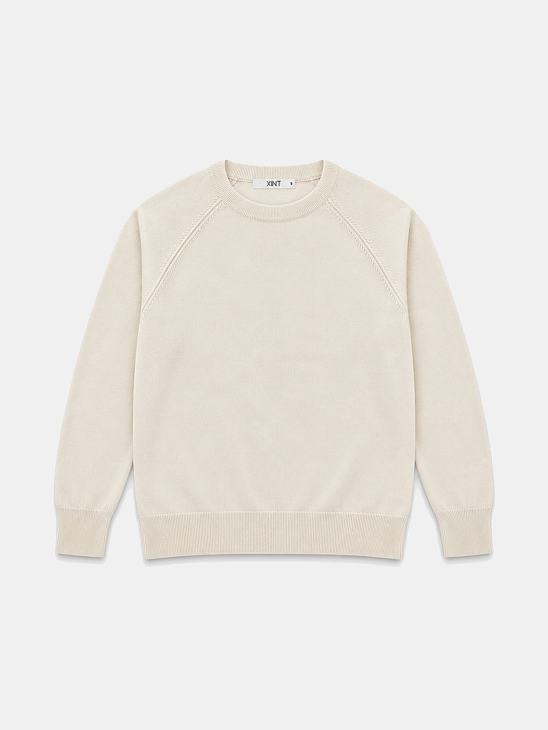 Ekru Oversize Bisiklet Yaka Kazak